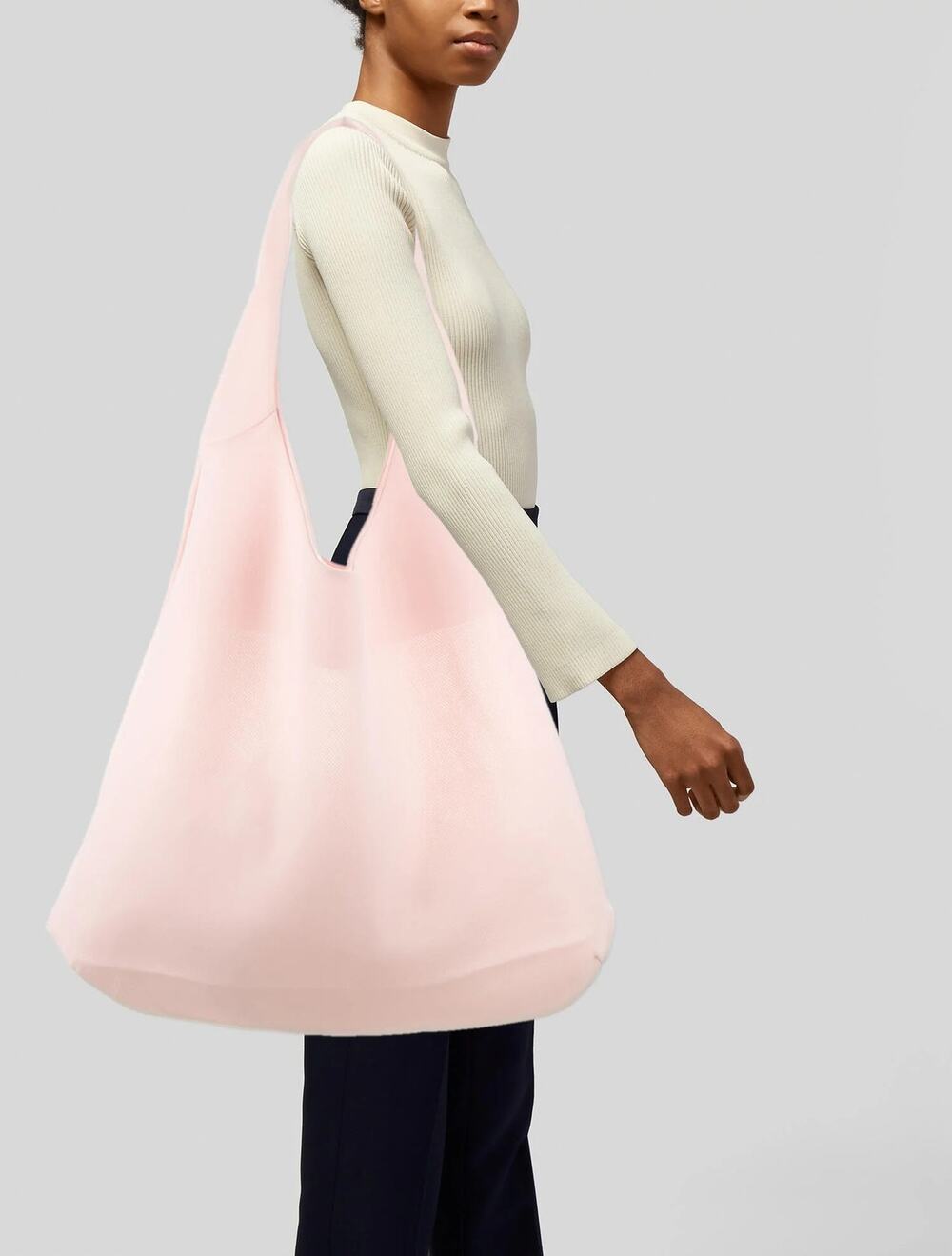 Simone Rocha Pink Neoprene Large Shoulder Tote Hobo Bag Minimalist O3-3